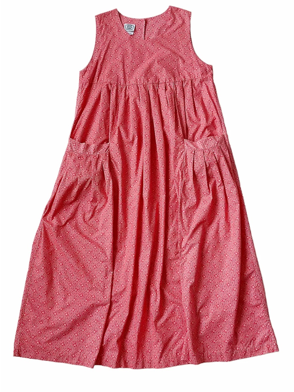 Vintage Laura Ashley Calico Red Cotton Smock Dress Free People Boho Oversized